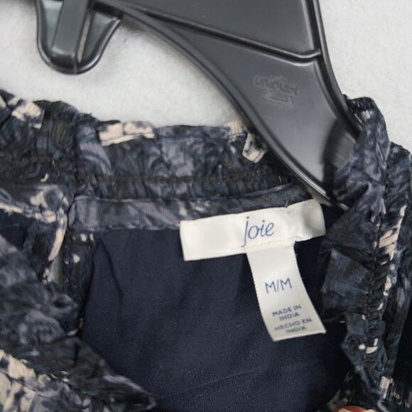 Joie Dress Womens Medium Blue Floral Baltic Pleat Swing Feminine Romantic Ruffle - Picture 6 of 16